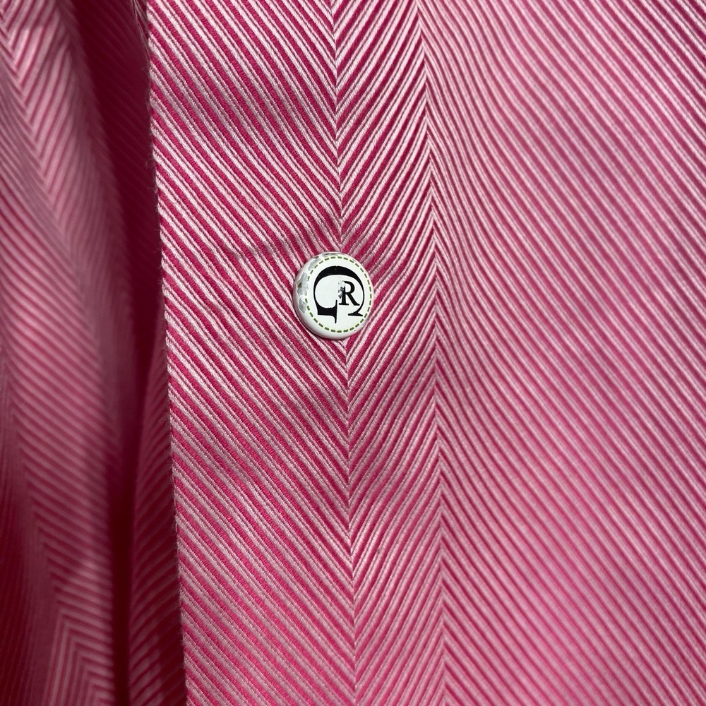 Robert Graham Shirt Mens 43 17 Button Down Pink Patterned Herringbone - Picture 10 of 10